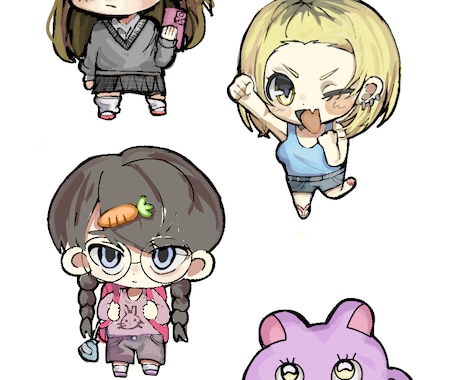 好きなキャラクターをミニキャラ化します 可愛くキャラクターを絵描きます イメージ2