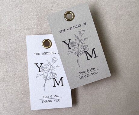 イニシャルロゴを入れたサンキューカードを作成します 【10部セット / 以降10部単位で追加注文可能】 イメージ2