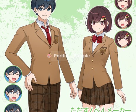 ゲーム・TRPG向けの立ち絵イラスト制作します アニメ風イラストで男性、女性ともに親しみやすいキャラクター！ イメージ2