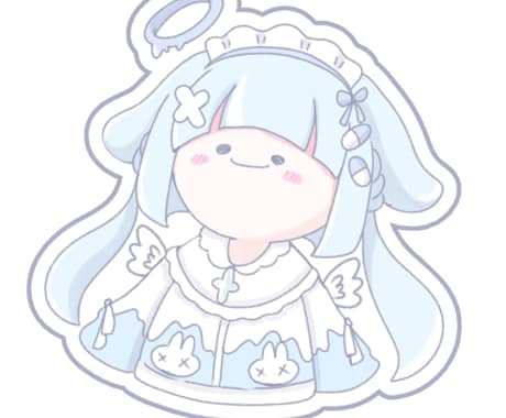 ゆる〜いステッカーシール風イラストを描きます アイコンや素材、グッズにもピッタリなイラストです！ イメージ1