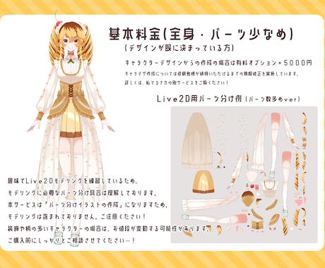 Vtuber向け！パーツ分けイラストを作ります Live2Dモデリングの知識あり！キャラデザからの依頼もOK イメージ2