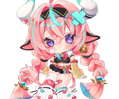 可愛いデフォルメイラスト描きます 無料修正2回まで可能！グッズやアイコンに！ イメージ1