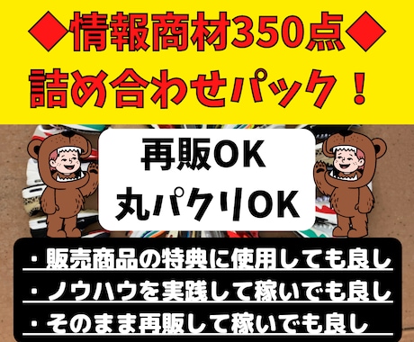 350種類の副業商材！特典に再販に全て使えます 再販可能！そのまま再販できます！ イメージ2