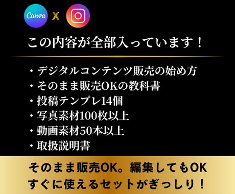 再販OK！デジタルコンテンツ販売セットを提供します 知識、スキル0でOK！Canva×インスタでやる副業完全解説 イメージ2