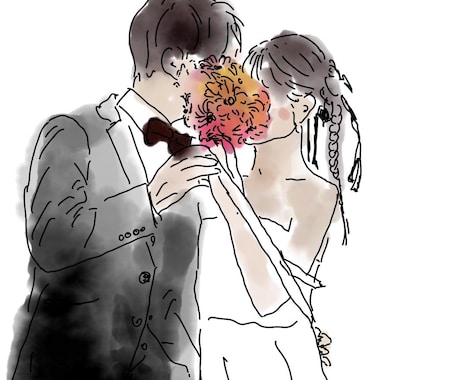 お洒落な花嫁様に | 線画ウェルカムボード作ります 写真を元に “大人かわいい” ウェルカムボードをお作りします イメージ2