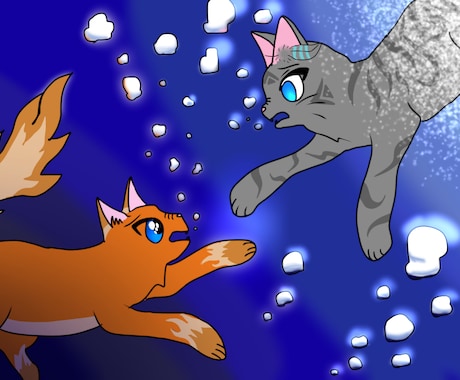 かわいい猫のイラスト、簡単なイラストを描きます イメージ1