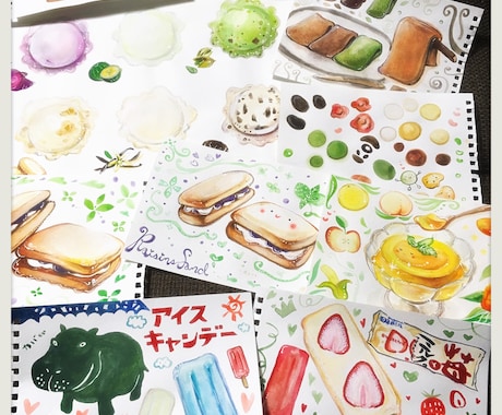 商用可。可愛くフードイラスト描きます 幅広くデザイン、チラシ、ポップ等に使えるイラスト。 イメージ1