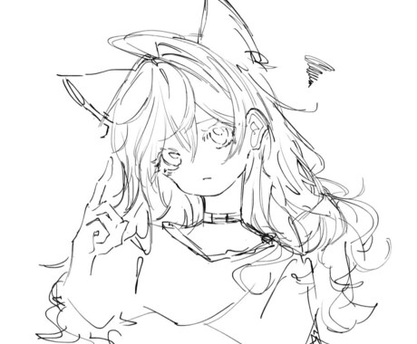 手癖でイラストを描きます 色塗りは致しません。完全手癖です。 イメージ1