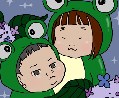 似顔絵やイラストを作成します 人間や動物や食べ物などもOK！待ち受けやSNSアイコンに イメージ2