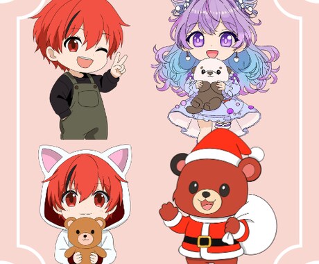 アニメ風のミニキャラクターイラストを制作いたます アニメ塗りが得意です！デフォルメ、ゆるふわ系が得意です！ イメージ2