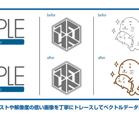 手描きイラストや画像を丁寧にトレースします １枚1000円〜迅速丁寧にトレースデータを納品します イメージ1