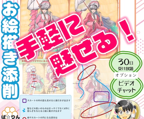 お手軽お絵描添削であなたの絵を魅せる絵にします あなたの課題を分析し、原因と対策をわかりやすく説明します イメージ1