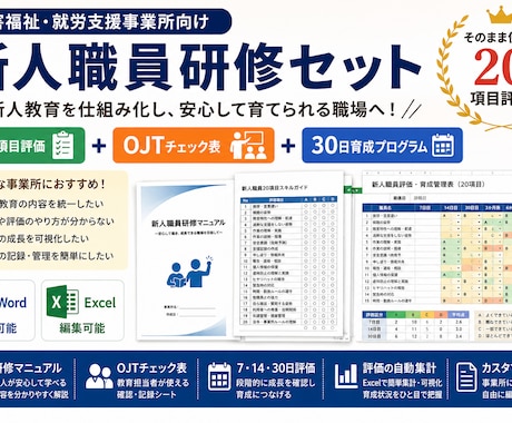 障害福祉サービスの新人研修資料を作成します 障害福祉・就労支援新人職員研修資料　編集可能 イメージ1