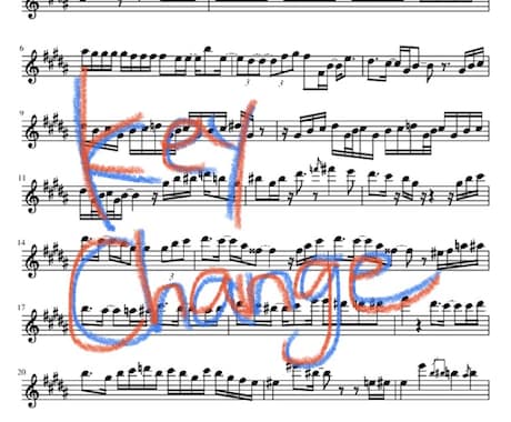 移調（キーチェンジ）楽譜を作成します 別の楽器で演奏したい！音域を変えて歌いたい！という方に イメージ1
