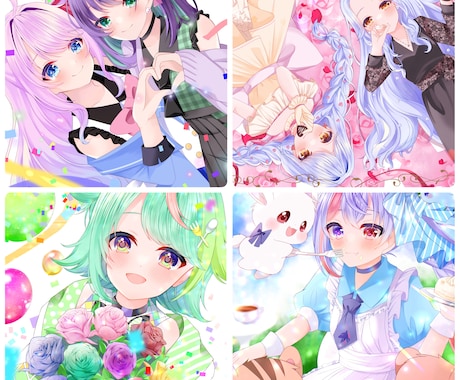 キラキラ可愛いイラストを作成します きらきらふわふわなイラストを作成させていただきます！ イメージ2