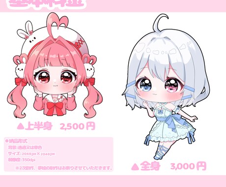 きらきら可愛いミニキャラ描きます [実績100件超]SNSアイコン、アクキー用など使い方色々！ イメージ2