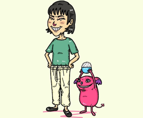 ポップなキャラクター・人物・動物イラスト作成します アイコン・グッズ・プレゼント用などに！オリジナルイラスト作成 イメージ1