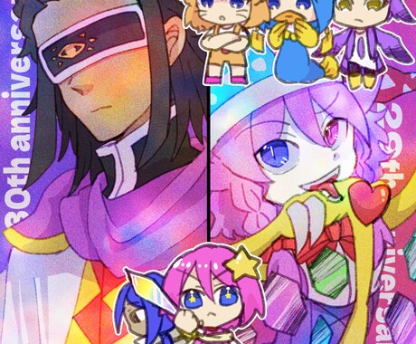 キラキラなイラスト描きます 多人数でもok！様々な用途にお使いください！ イメージ1