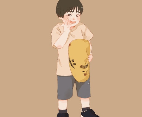 柔らかい雰囲気でお子様の似顔絵アイコン描きます アイコンや記念にぴったり◎優しいタッチで可愛く描きます イメージ2