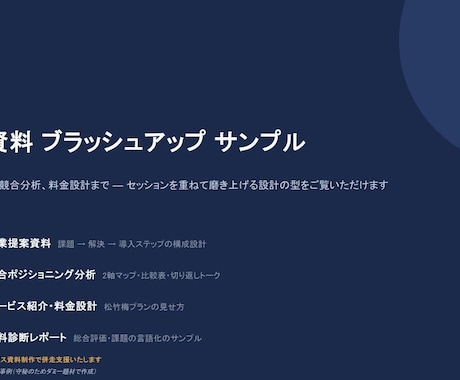 決裁が通る営業資料へ並走します 枚数の上限なし。セッションを重ねて仕上げます イメージ2