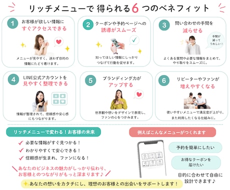 おしゃれなLINEリッチメニュー作成します 集客につながる目を引くデザイン イメージ2