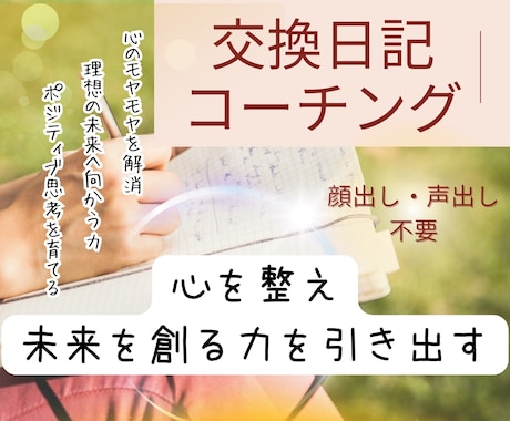 自己肯定感を高め輝く未来を創造する力を引き出します 顔出し・声出し無しの日記形式で１か月集中サポートモニター価格 イメージ1