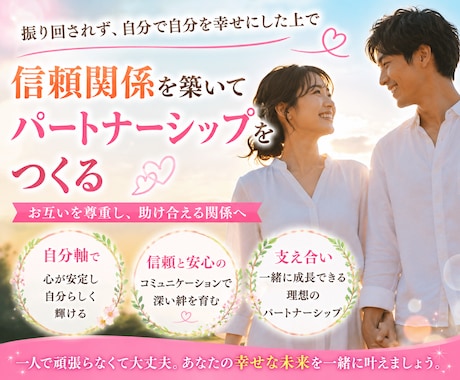 幸せな恋愛・結婚・再婚へ繋がるサポートいたします 経験者・婚活心理カウンセラーが辛い恋愛卒業のお手伝いをします イメージ2