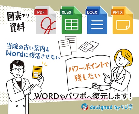 なるべく見たまま資料をWordやパワポへ復元します 画像や図表ありもOK！★ひとつひとつ手作業で書き起こします イメージ1