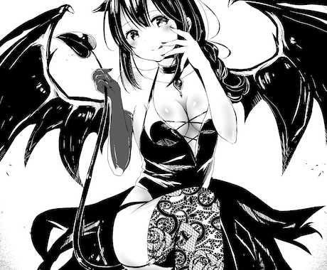 モノクロ◆萌え系の可愛いイラスト描きます 同人や小説の挿絵等（グレーor２値） イメージ1