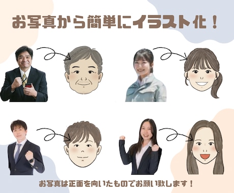 アイコンや席次表にオススメの似顔絵をお描きします 結婚式や職場のプロフィール、名刺に！修正無制限 イメージ2