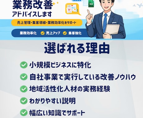 小規模ビジネスの業務改善アドバイスします 売上管理・集客・効率化をサポート イメージ2