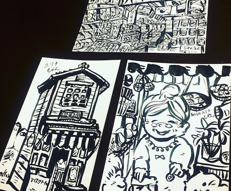ポストカードに筆ペンで風景画を描きます ご家族やご友人へのプレゼントに是非♪ イメージ2