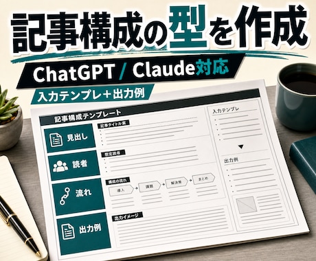 ChatGPTの記事構成テンプレを作ります 検索意図から見出しと確認項目まで再利用できる型に整理 イメージ1