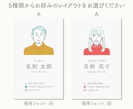 顔を覚えてもらえる◎優しい似顔絵名刺作成します 第一印象で差がつく！SNSアイコン付き♫ イメージ2