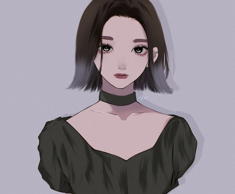 ダークでマットな世界観の素敵なイラスト描きます 他の人と一味も二味も違う素敵なアイコンでSNS映えさせよう！ イメージ2