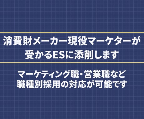 メーカー志望 新卒就活生の相談に徹底的に乗ります 消費財メーカー現役マーケターが受かるESにブラッシュアップ！ イメージ1
