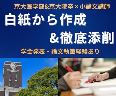 白紙からでも！志望理由書・小論文を一緒に作成します 京大卒小論文講師が直接指導！いちから文章作成をサポート！ イメージ1