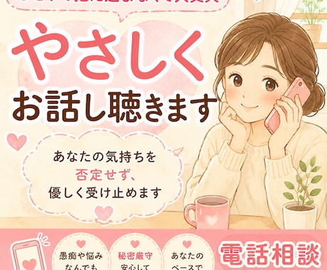 誰にも言えない気持ち、ゆっくりお聴きします。ます どんな小さな事からでも大丈夫、その気持ちに寄りそいます。 イメージ1