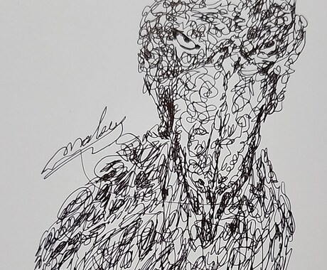 ペットをお飼いの方、似顔絵を描きます ボールペンだけで、一筆書きの、動物を描いています。 イメージ2