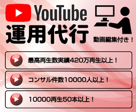 モニター価格3名限定！YouTube運営代行します 動画編集付き！通常298,200円→43,000円！ イメージ1