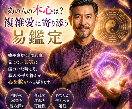 あの人の本心は？易で複雑愛の悩みに寄り添います 嘘や裏切り、隠し事等、見えない真実に傷ついたあなたの心を救う イメージ1