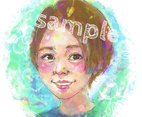 カラフルな似顔絵アイコン描きます SNSに！色あざやかなアイコン作成します！ イメージ2