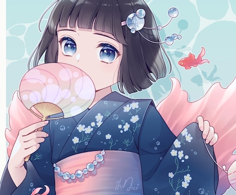 キャラクターや一枚絵をお描きします [繊細なタッチと透明感のある色彩でキャラの魅力を表現します] イメージ1