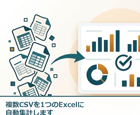 複数CSVを1つのExcelに自動集計します 個人事業主〜複数店舗まで、期間を自由に絞り込めます イメージ1