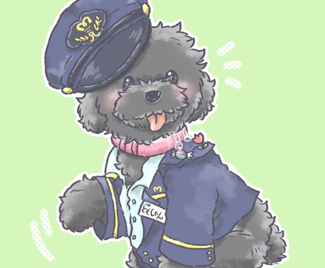 かわいい動物･ペット×ファッションイラスト描きます 動物に小物やお菓子を着飾ります☆好きな生き物 イメージ1