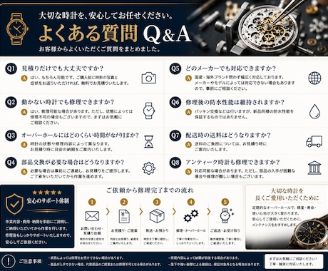腕時計のオーバーホール・修理を承りますます 経歴12年のベテラン！クオーツ(電池式)時計大歓迎 イメージ2