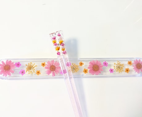 花でお箸（1膳）&お箸ケースのセットをお作りします 日本ハーバリウム協会認定講師が箸&箸ケースをお作り致します。 イメージ2