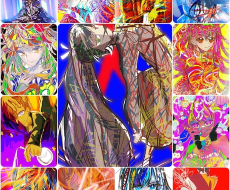 周りの人とは違うアイコン描きます ビビットカラーを使って個性豊かなアイコンをお描きします イメージ1
