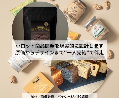 小ロット商品開発を現実的に設計します 分量・原価・デザインまで一貫サポート イメージ1
