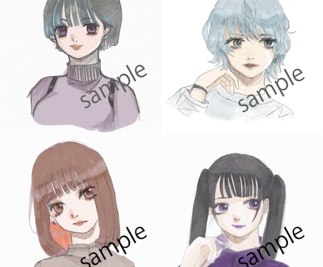 アナログ風おしゃれでラフなイラスト描きます 最短即日！SNSやブログのアイコンに！似顔絵も歓迎 イメージ1